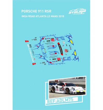 Calcomanía Porsche 911 RSR 'IMSA Road Atlanta Le Mans 2018'
