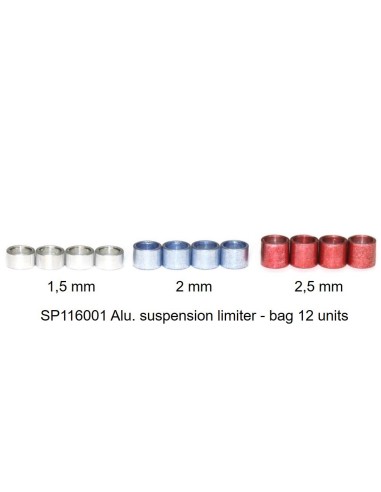 Kit de limitadores-topes de aluminio para suspensión  (tornillos 2 mm)