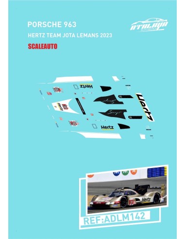Calcomanía Porsche 963 Scaleauto  - Hertz team Jota LeMans 2023