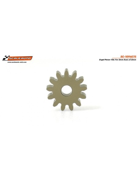 Piñón  13 dientes ergal  D 7,5mm para eje 2mm.
