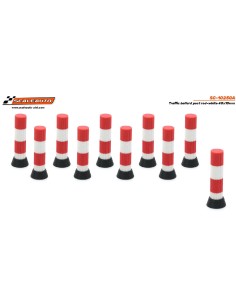 Pilonas flexibles rojas y blancas 40x10 mm