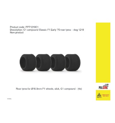 Neumáticos traseros F1 -compuesto C1- (rayados)